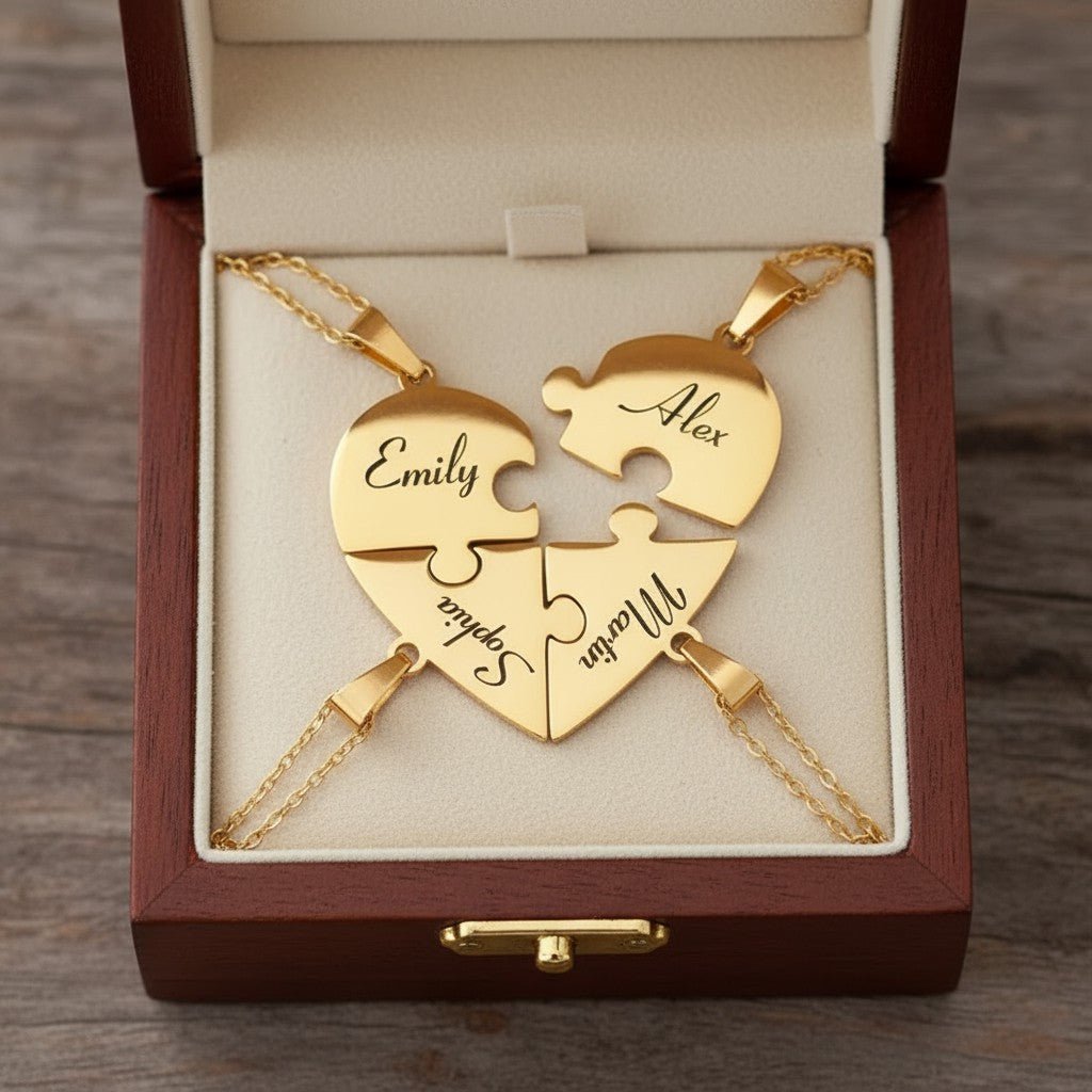 Lien Éternel™ - Collier puzzle famille personnalisé - Cotty Milano